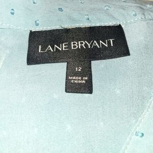 Long sleeve light weight fabric top in Mint, size 12 from Lane Bryant.